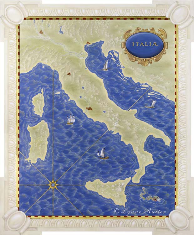 Italian Map Mural